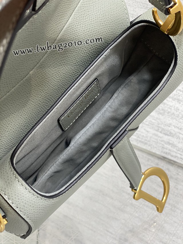 Dior专柜新款迪奥顶级原单原厂皮岩石灰小号经典马鞍包 djfk1089